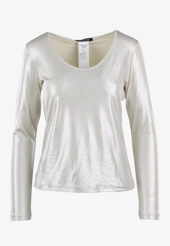 BŁYSZCZĄCA BLUZKA DAMSKA Z DŁUGIM RĘKAWEM PENNYBLACK ILARE