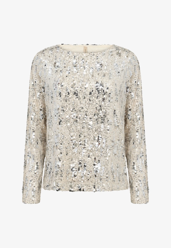 BLUZKA DAMSKA Z DŁUGIM RĘKAWEM OZDOBIONA CEKINAMI SOYACONCEPT 27322