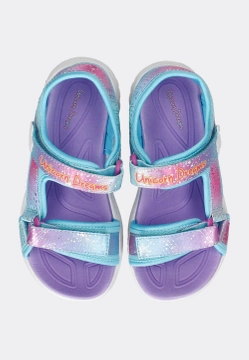 ŚWIECĄCE SANDAŁY DZIEWCZĘCE UNICORN - MAJESTIC BLISS SKECHERS 302682L