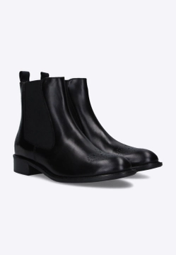 BOTKI DAMSKIE ZE SKÓRY Z TŁOCZENIEM AŻUROWYM SOLOFEMME 33915