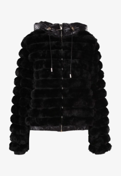 FUTRZANA KURTKA DAMSKA Z KAPTUREM YES ZEE J012 K200