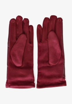 RĘKAWICZKI DAMSKIE Z MIĘKKIEJ SKÓRY EKOLOGICZNEJ I MATERIAŁU DIANA & CO DND8635