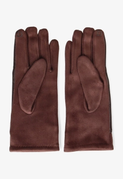 RĘKAWICZKI DAMSKIE Z MIĘKKIEJ SKÓRY EKOLOGICZNEJ I MATERIAŁU DIANA & CO DND8635