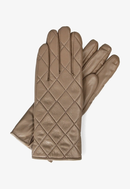 PIKOWANE RĘKAWICZKI DAMSKIE Z MIĘKKIEJ SKÓRY EKOLOGICZNEJ DIANA & CO FIRENZE DND8636