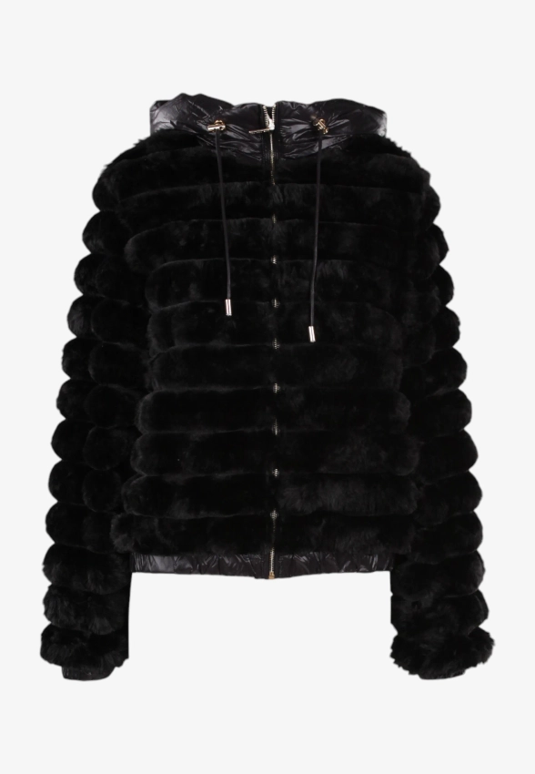 FUTRZANA KURTKA DAMSKA Z KAPTUREM YES ZEE J012 K200