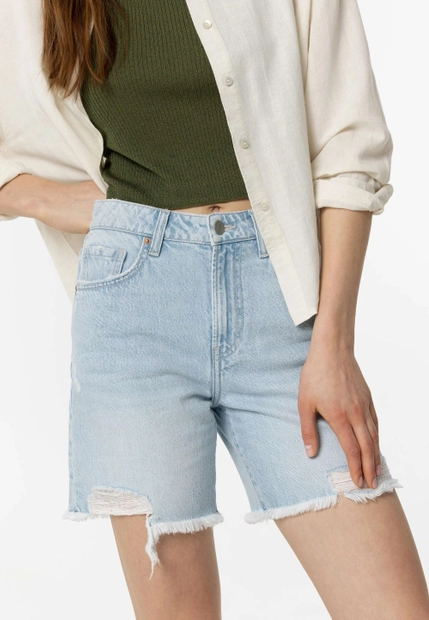 BERMUDY DAMSKIE JEANS Z PRZETARCIAMI BENNY TIFFOSI 10054524