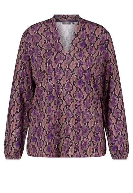 BLUZKA DAMSKA Z DŁUGIM RĘKAWEM Z WĘŻOWYM WZOREM SAMOON 571528-26427