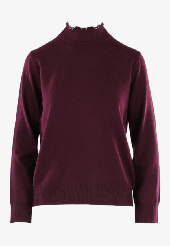 PÓŁGOLF DAMSKI Z FALBANKOWYM OZDOBNYM WYKOŃCZENIEM Z DOMIESZKĄ WEŁNY EKS W1235