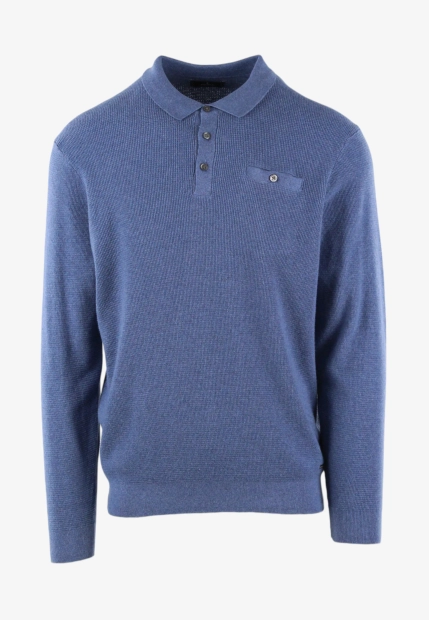 SWETER MĘSKI Z KOŁNIERZYKIEM POLO I DOMIESZKĄ KASZMIRU RAGMAN 741791