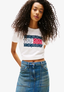 T-SHIRT DAMSKI Z KWIATOWYM MOTYWEM FLAGI TOMMY JEANS DW0DW20897