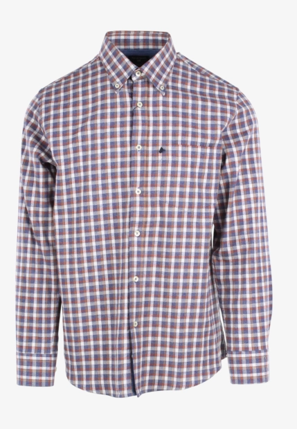 BAWEŁNIANA KOSZULA MĘSKA Z DŁUGIM RĘKAWEM W KRATĘ ASCOT SPORT 15284209