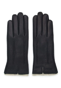 SKÓRZANE DAMSKIE RĘKAWICZKI Z WEŁNIANYM WNĘTRZEM WITTCHEN 44-6-511-DB