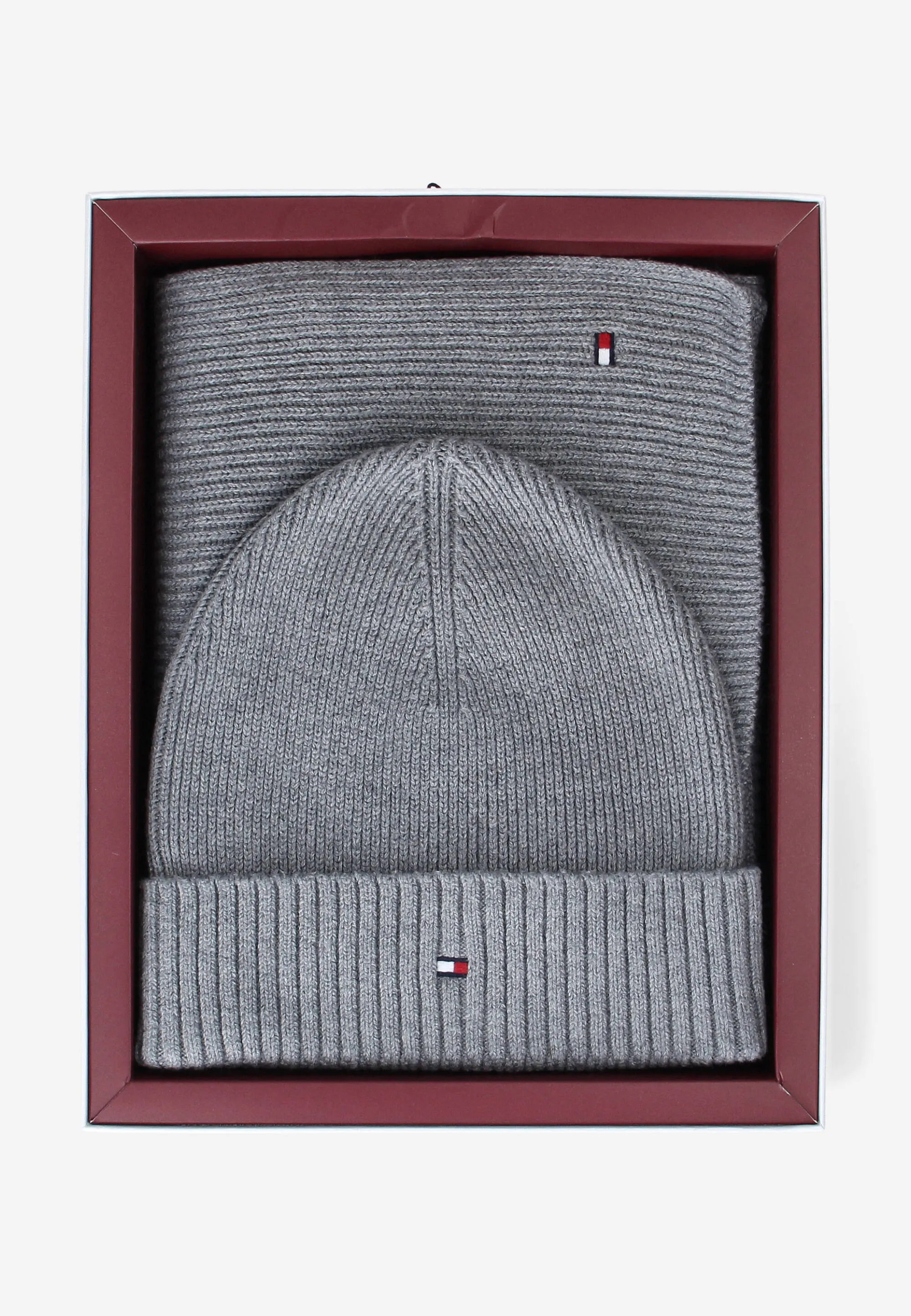 KOMPLET MĘSKI CZAPKA I SZLIK Z DOMIESZKĄ KASZMIRU TOMMY HILFIGER AM0AM13807C