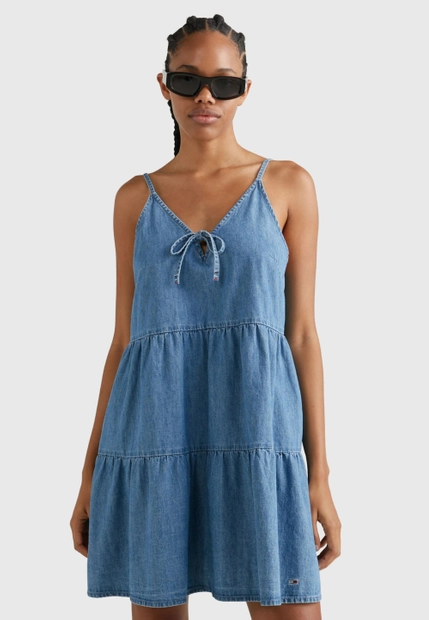 SUKIENKA WARSTWOWA DAMSKA NA RAMIĄCZKACH TOMMY JEANS DW0DW15185