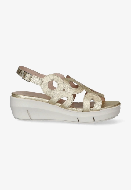 SKÓRZANE SANDAŁY DAMSKIE NA KOTURNIE WONDERS D-8282