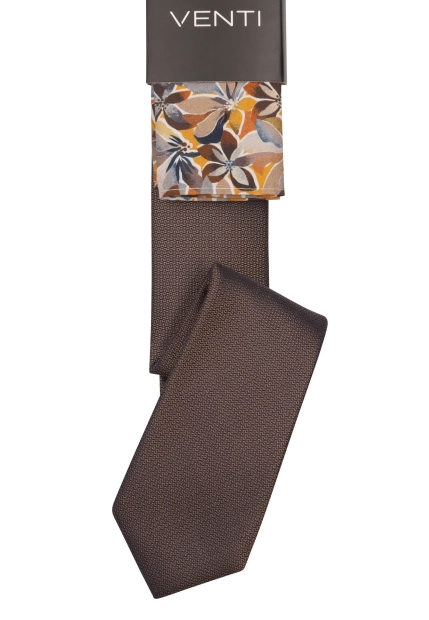 JEDWABNY KRAWAT Z POSZETKĄ MĘSKI VENTI 144231600