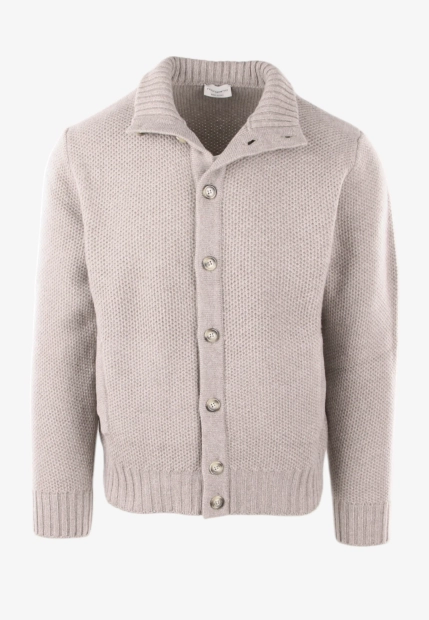 WEŁNIANY SWETER MĘSKI ZAPINANY NA GUZIKI Z DOMIESZKĄ KASZMIRU MORGANO 491697