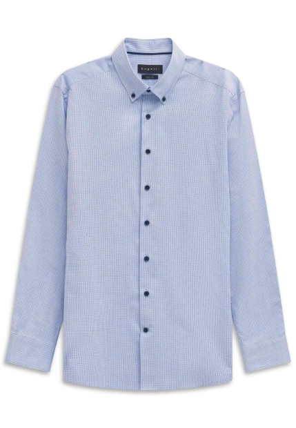 KOSZULA MĘSKA Z DŁUGIM RĘKAWEM W DROBNĄ KRATĘ BUGATTI 9350 88407D