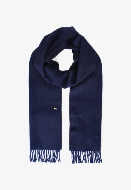 WEŁNIANY SZAL Z FRĘDZLAMI TOMMY HILFIGER AM0AM13593C