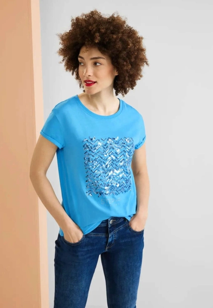 T-SHIRT DAMSKI OZDOBIONY CEKINAMI STREET ONE 3 319437