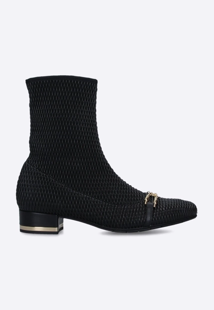 ELEGANCKIE BOTKI DAMSKIE Z PLECIONYM WZOREM BRUNATE 38433