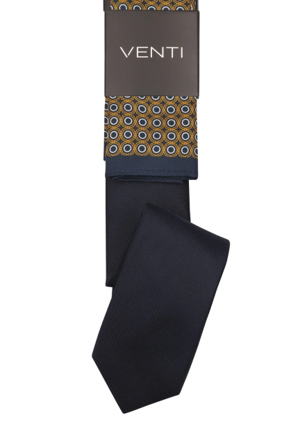 JEDWABNY KRAWAT Z POSZETKĄ MĘSKI VENTI 144231600