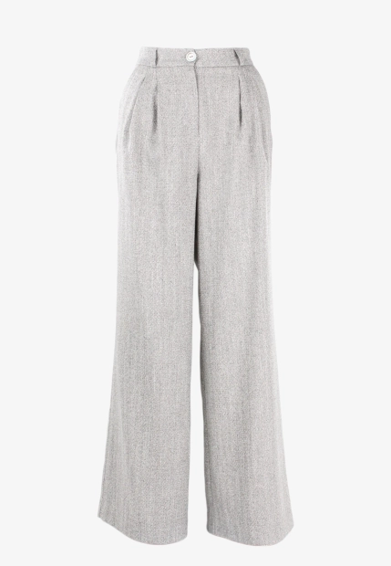 SZEROKIE SPODNIE DAMSKIE Z DOMIESZKĄ WISKOZY Z WZOREM W JODEŁKĘ ZAPS VERCELLI