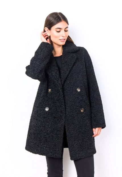 KRÓTKI PŁASZCZ DAMSKI TYPU BOUCLA SOYACONCEPT 40216