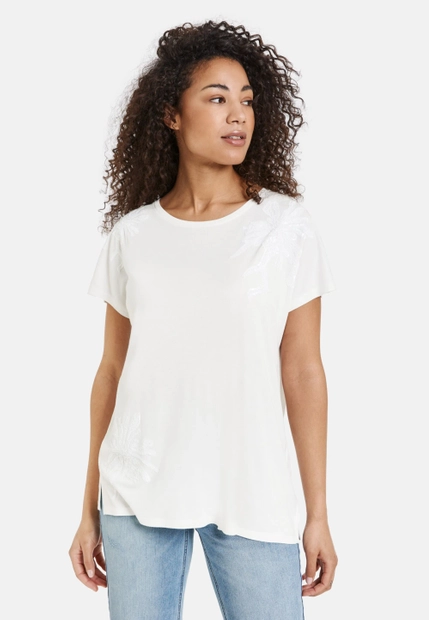 T-SHIRT DAMSKI Z CEKINOWĄ OZDOBĄ TAIFUN 571339-16138