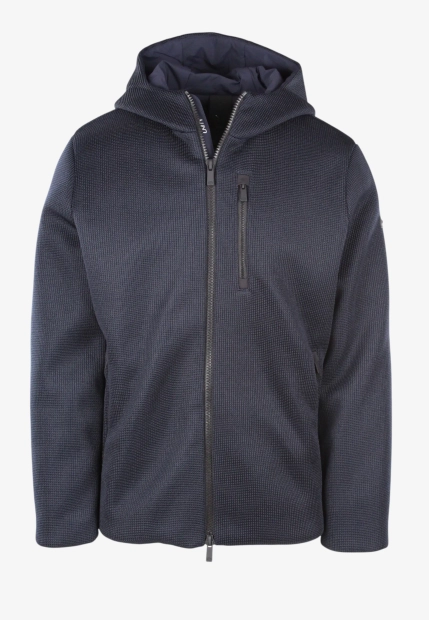 DZIANINOWA KURTKA MĘSKA Z KAPTUREM ZAPINANA NA ZAMEK UNITY BURBER