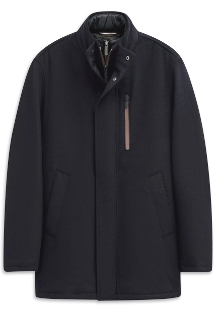 WEŁNIANA KURTKA MĘSKA Z PIKOWANĄ WSTAWKĄ BUGATTI 874328 81063