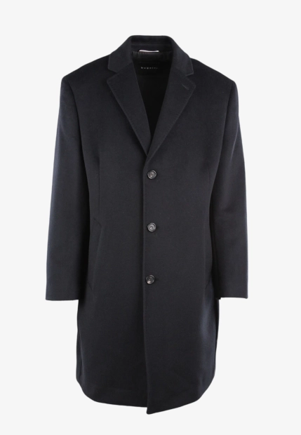 WEŁNIANY JEDNORZĘDOWY PŁASZCZ MĘSKI Z DOMIESZKĄ WEŁNY BUGATTI 821300 84240