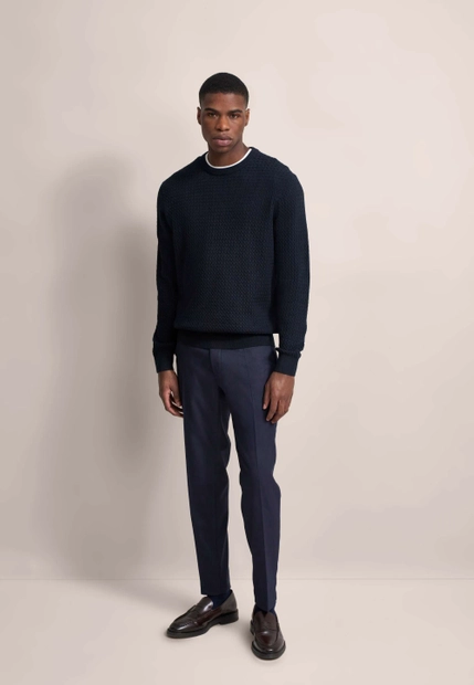 SWETER MĘSKI Z PLECIONYM SPLOTEM BUGATTI 7400 65521B