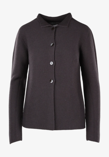 WEŁNIANY SWETER DAMSKI ZAPINANY NA GUZIKI UNA SU 10 114 MERINO