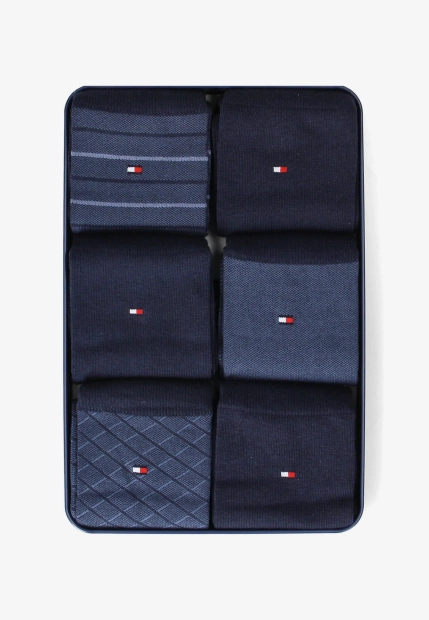 SKARPETY WYSOKIE 6 PAR W PUDEŁKU PRODUCENTA TOMMY HILFIGER 701235373C